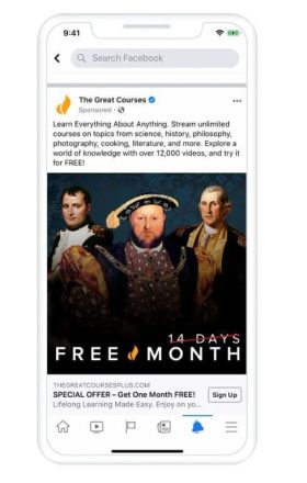 Chiến dịch quảng cáo Facebook của The Great Course